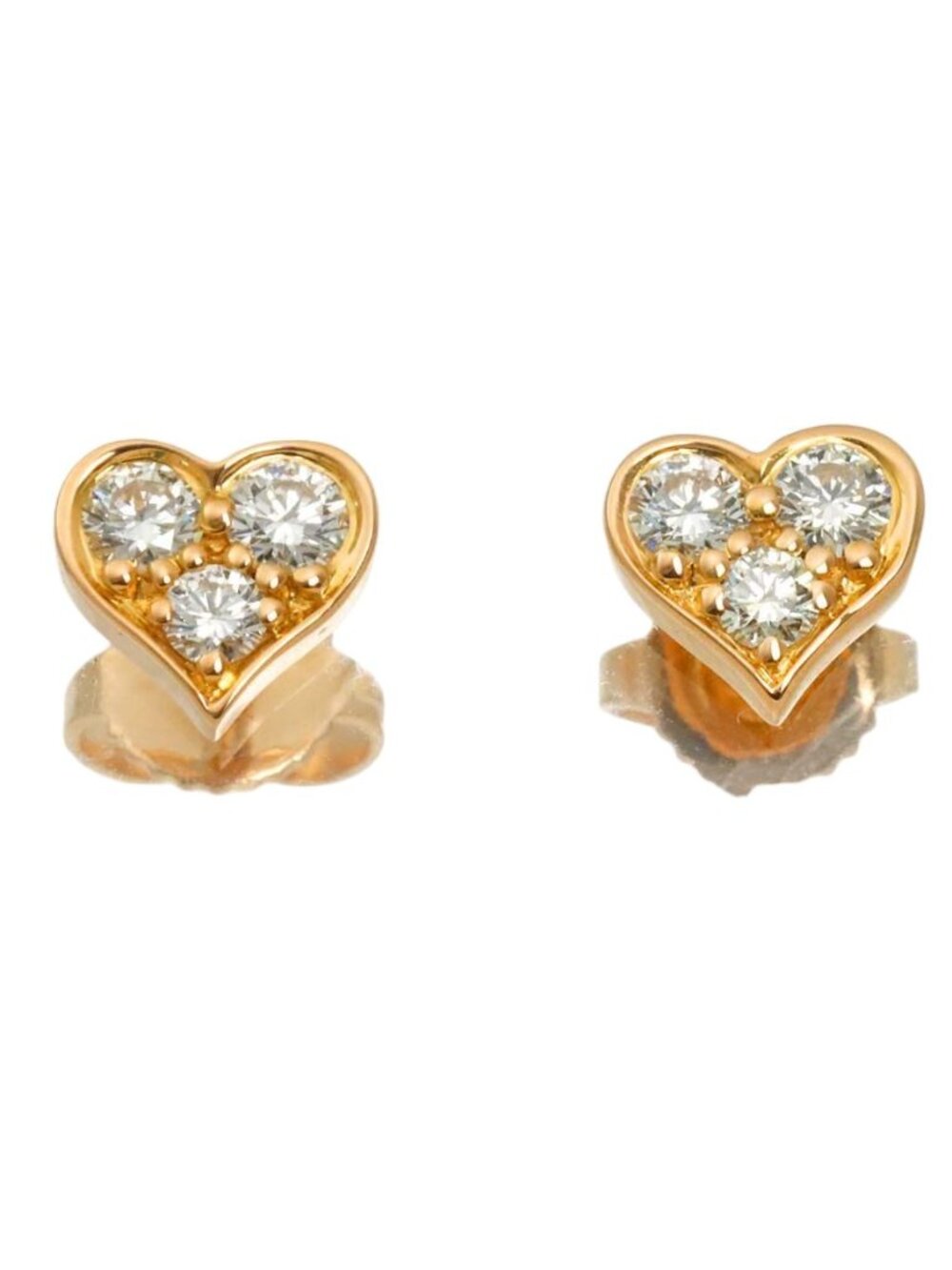Tiffany & Co Sentimental Heart Diamond Earrings 18k PG Pink Gold 750 Pierced